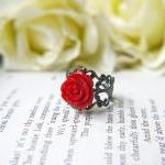 Deep Red Rose Earrings And ..