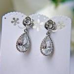 Bridal Earrings. Teardrop C..