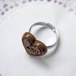 Love. Chocolate Heart Ring.
