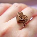 Love. Chocolate Heart Ring.
